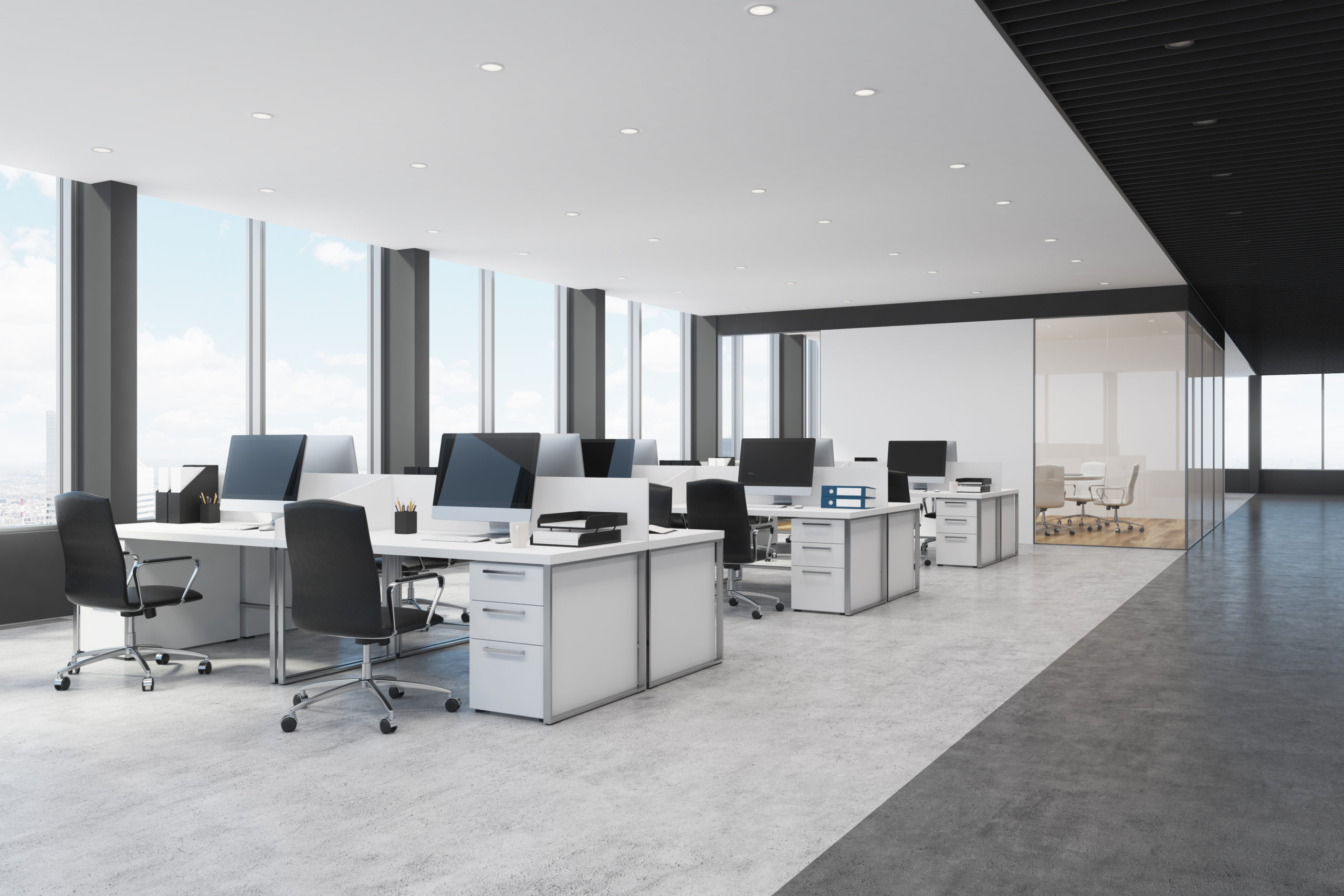 Modern Office with Communal Desk Spaces